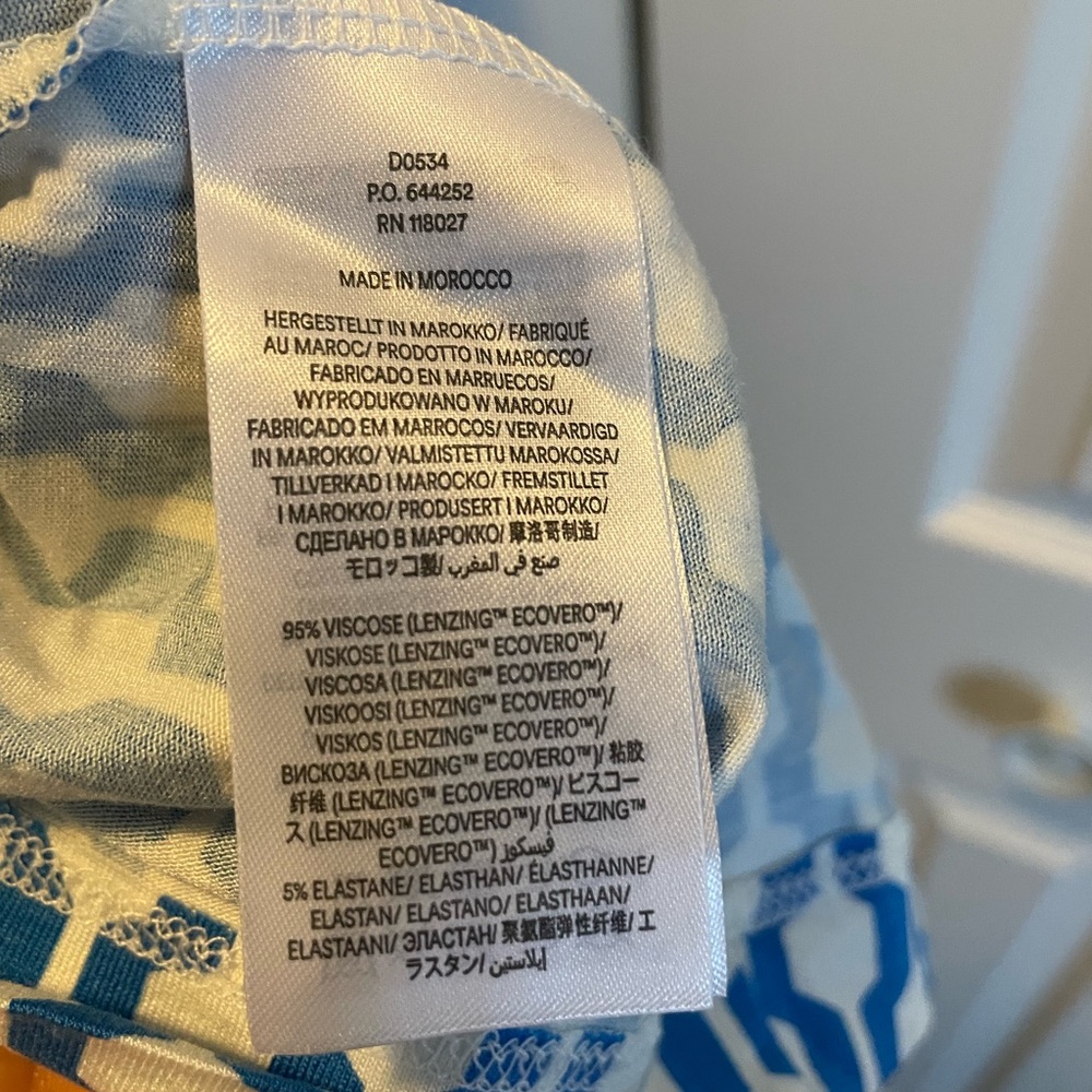 BODEN Blue White Geo Chain Print Knot Detail Short Sleeve Belted Mini - Picture 5 of 7